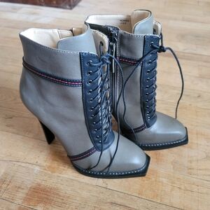 GX by Gwen‎ Stefani, Noriko Boots, Army Green/Black/Red, Size 6.5